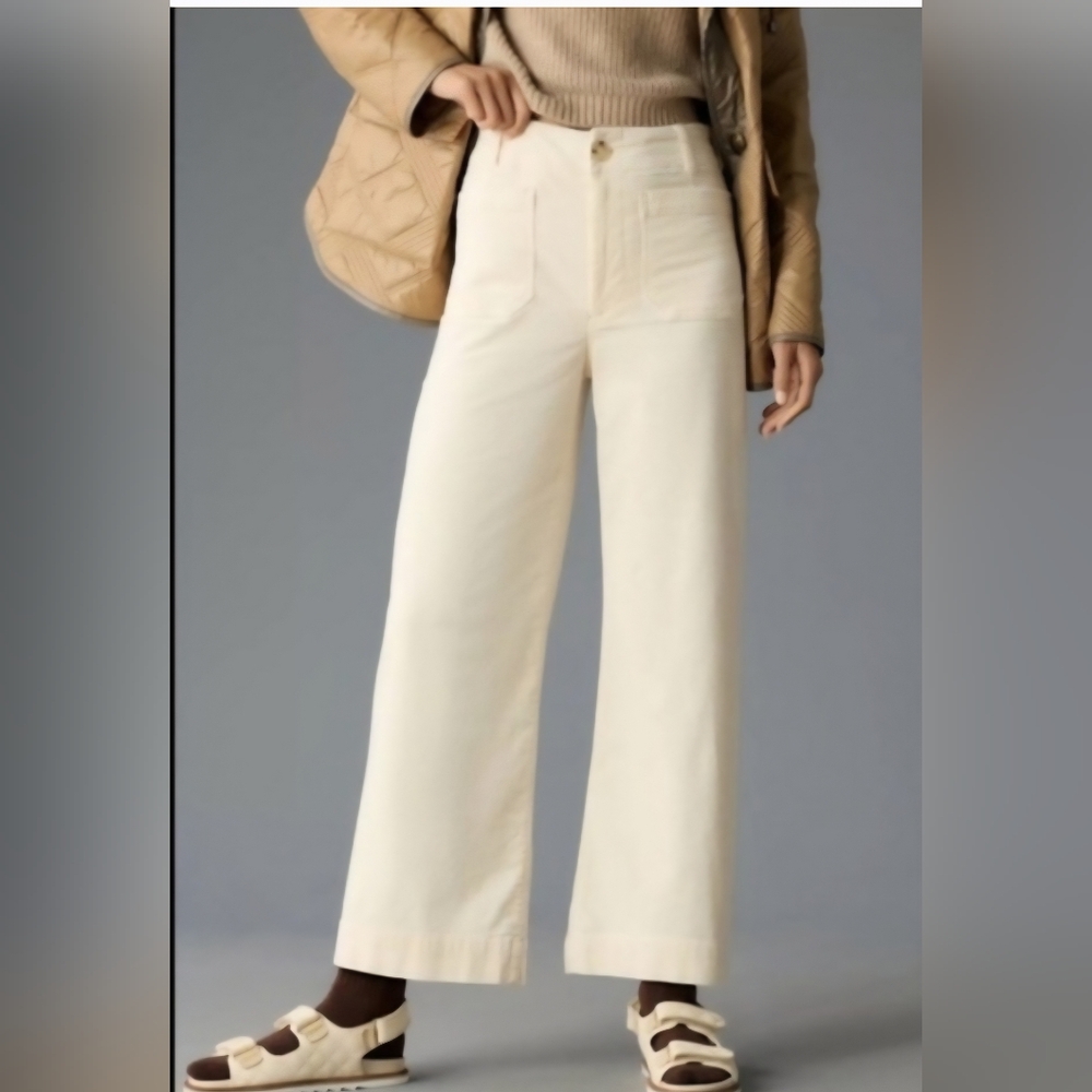 Maeve The Colette Cream Courdoroy Pants